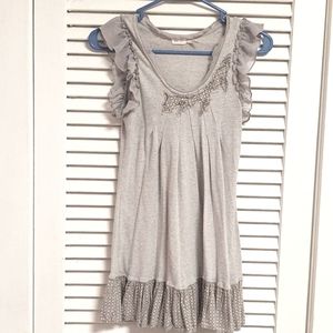 Anthropology: Blue Bird Vintage vibes quiltwork tunic tank top